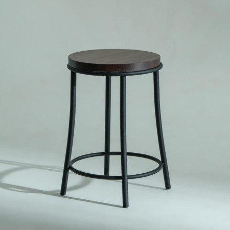 Stool "Ultra" with a ring, black/rosewood-1
