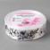Satin tape "Lilies", 25 mm × 23 ± 1 m, white color No. 001