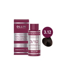 Краситель для волос Ollin Professional Megapolis, безаммиачный, масляный, тон 3/12