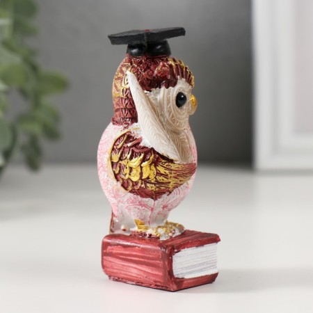 Souvenir Polystone "Scientist Red Eagle owl on the book" MIX 3.5x4x8.5 cm-2