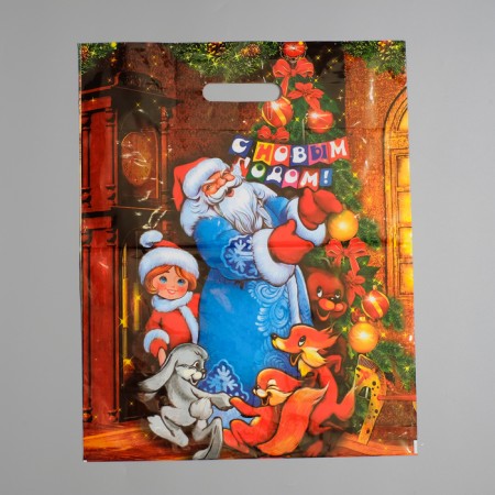 Package "New Year's Oroovod", polyethylene with a cut pen, 38 x 47 cm, 60 μm