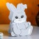 Kashpo wooden "Bunny with a bow", 13.5x7x19.5 cm, oak, gray