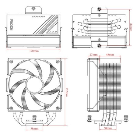 Cooling device (cooler) ID-Cooling Frozn A410 Argb SOC-am5/AM4/1151/1200/1700 White 4- 107484-5