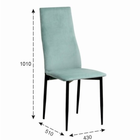 Chair "Wave", black/velor aquamarine-1