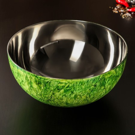 Malachite stainless steel bowl, d = 27 cm, green color-1