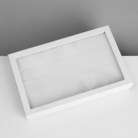 Standing for jewelry "Casket" 36 seats, 21.5 × 15.5 × 3 cm, white color-4