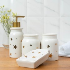 A set of accessories for the bathroom 