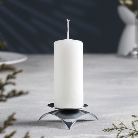 Climber "Asterisk" Metal for one candle, 9x3.5 cm, chrome