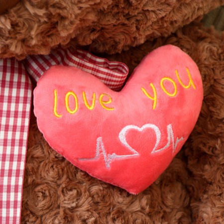 Soft toy "Bear" with heart, 80 cm, brown color-2