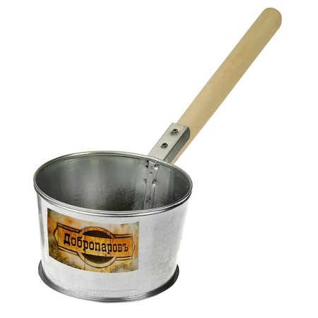 Bath for a bath made of galvanized steel, 1.2l, 45 cm, with a wooden pen, "Dobroparov"-2