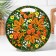 Board cutting and serving round kitchen "Khokhlomskaya painting", 25.5 cm