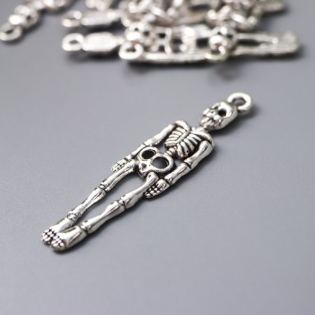 Decor for creativity Metal "Skeleton" silver 3.7x1 cm-1