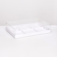 Box for mousse cakes 6 pieces, 26x17x6 white