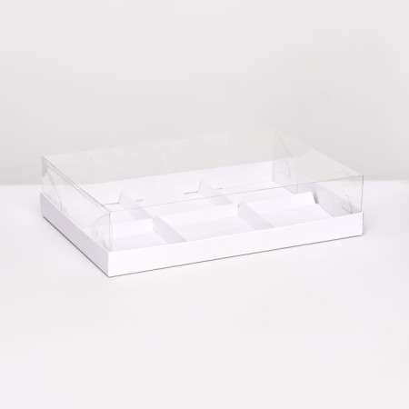 Box for mousse cakes 6 pieces, 26x17x6 white
