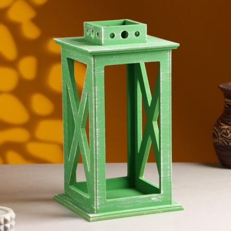 Kashpo wooden "Lantern. Provence" 17x17x31 cm Green-2