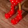 Souvenir "Duck in the summer outfit" col. red, tree 27 cm