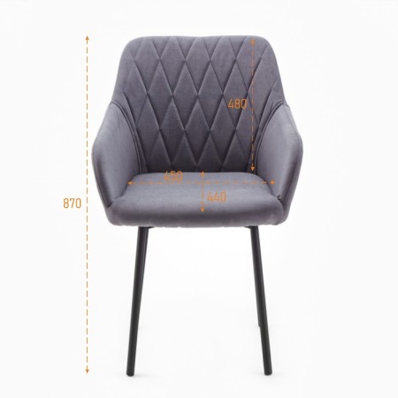 Liberty chair, velor graphite/black-1