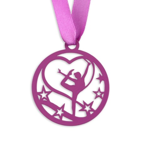 Thematic medal "Gymnastics", ⌀ 6 cm with tape