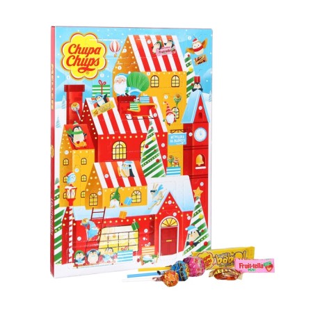 New Year. New Year's Advent Calendar Chupa Chups, Fruittella and Meller, 224 g-1