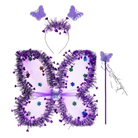 Carnival set "Butterfly", 3 objects: wings, rim, rod, purple color