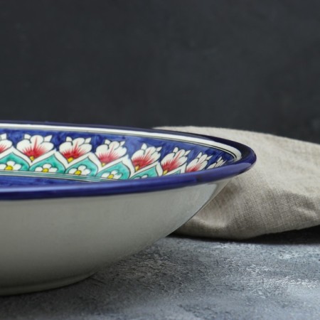 Largan Rishtan ceramics "Flowers", 33 cm, blue-2