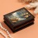 The casket "Par of the Cranes", black, 8 × 10.5 cm, lacquer miniature