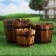 Set of wooden pots, round 18x15x12cm