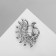 Brooch "Firebird" with a pearl, white-radiant color in silver