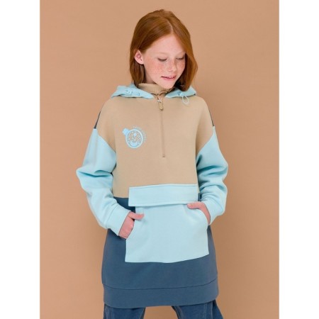 Sweatshirt for girls, height 152 cm, dark gray color-6