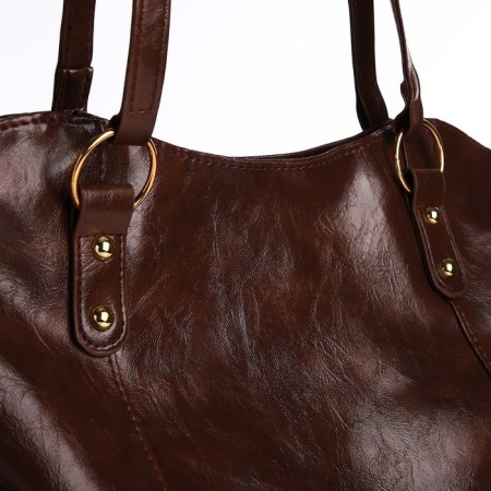 Zipper bag with zipper, brown color-3