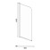 Azario Merrit 800x1400 mm bath curtain, transparent glass 5 mm, black profile color black