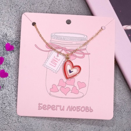 Pendant "Heart" Illusion, color in gold, 47 cm-1