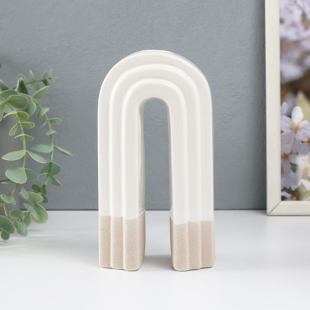 Ceramics Ceramics for 1 candle "Scar" sand-white 10.3x6.2x18 cm-2