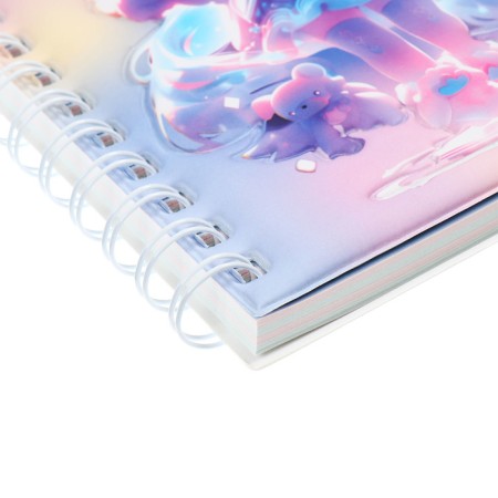 Notebook Gift Book on the comb 80l, line, color block, cover. 3D anime (17.7x13.7cm) 10539-3