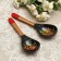 Spoon "Chernushka", salad, 6 × 21, Khokhloma