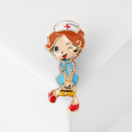 Brooch "Nurse", colored in gold-2
