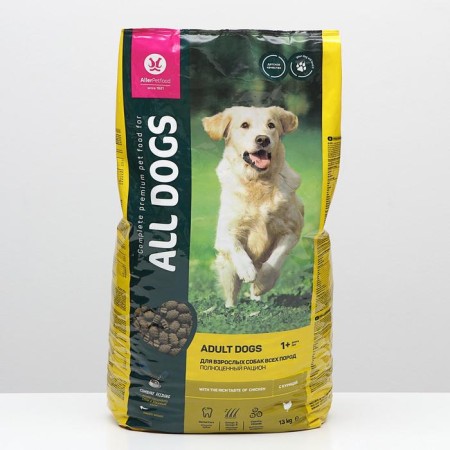 Сухой корм "ALL DOGS" для взрослых собак, курица, 13 кг-2