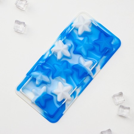 Form for ice and confectionery "Asterles", 20.1 × 10.2 cm, h = 2 cm, cell 4.5 cm, blue color-3