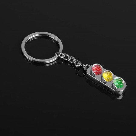 Cartage keychain, metal, traffic light-1