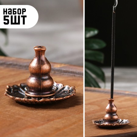 Flower stand "Flower" 3.8x2.8 cm, copper, set of 5pcs (9216276)