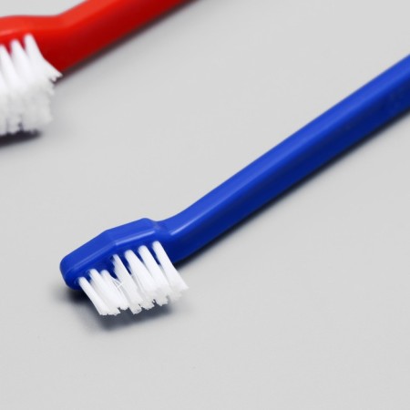 Dental brush two -sided, set 2 pcs, red and blue-3