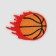 Glue patch for clothes, shoes, bags "basketball", 6 × 4 cm