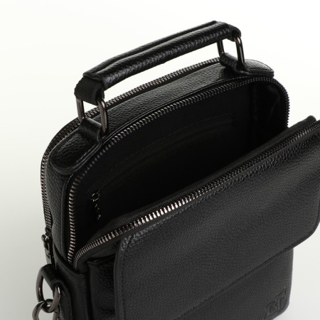 Male bag, guran tomp, artificial leather, black color-4