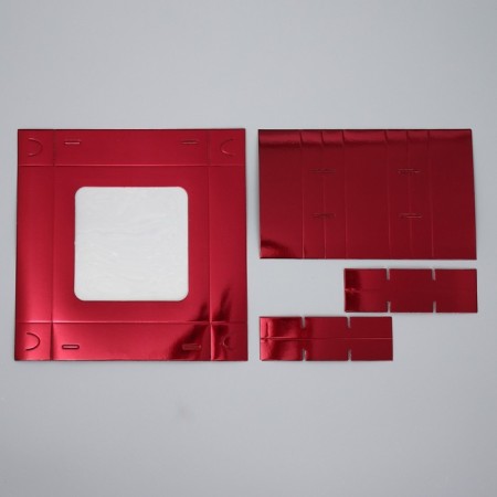 Box for sweets, confectionery packaging, 9 cells, “burgundy”, 14.7 x 14.7 x 3.5 cm-7