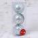 Set of balls plastic D-8 cm, 3 pcs "Geometric strip" green-white