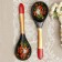 Spoon "Chernushka", salad, 6 × 21, Khokhloma