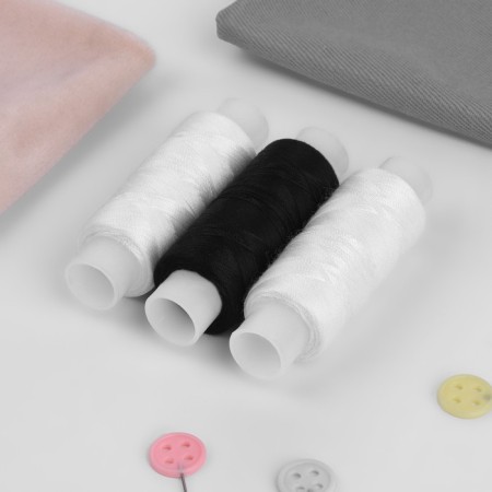 A set of Domino threads, 45ll, 150 m, 3 pcs, black/white mix-1