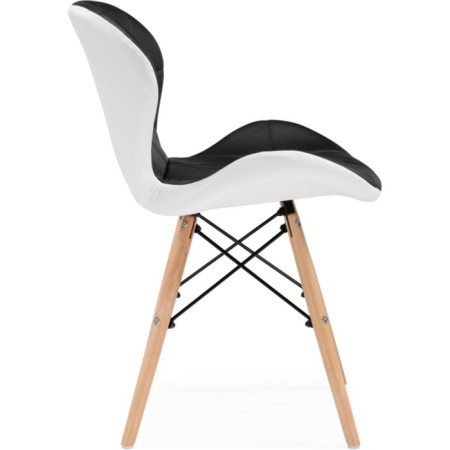 Wooden chair PC-027 array of beech/metal/eco-leather, natural/black 45x53x73 cm-2