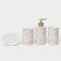 A set of accessories for the bathroom "Loft", 4 items (dispenser 250 ml, soap dish, 2 glasses), white color