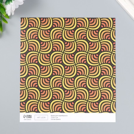 Scrapbooking paper bilateral "Color Geometry" density 180 g 15.5x17 cm-3
